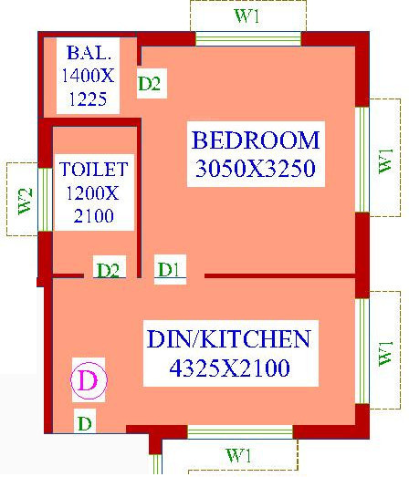 Dharitri Royal Enclave Apartment (1BHK+1T (450 sq ft) 450 sq ft)