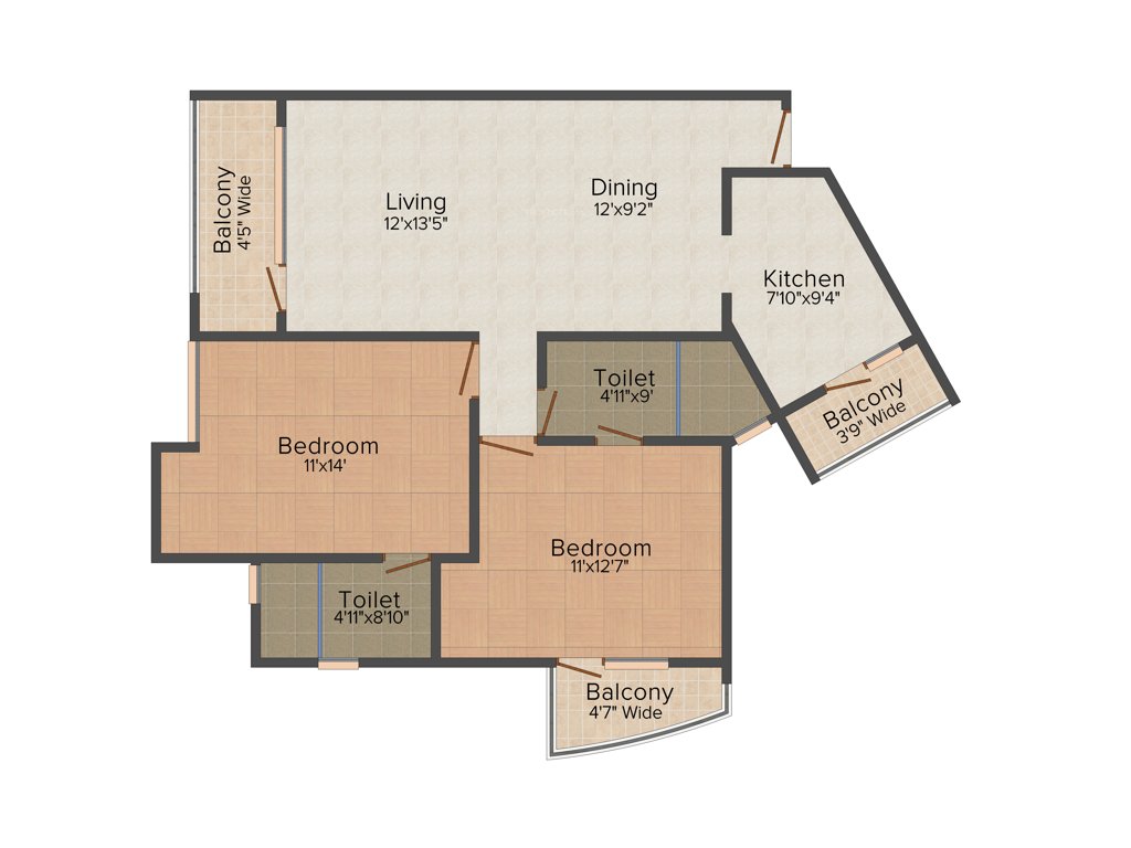 Eldeco Aamantran (2BHK+2T (1,303 sq ft) 1303 sq ft)