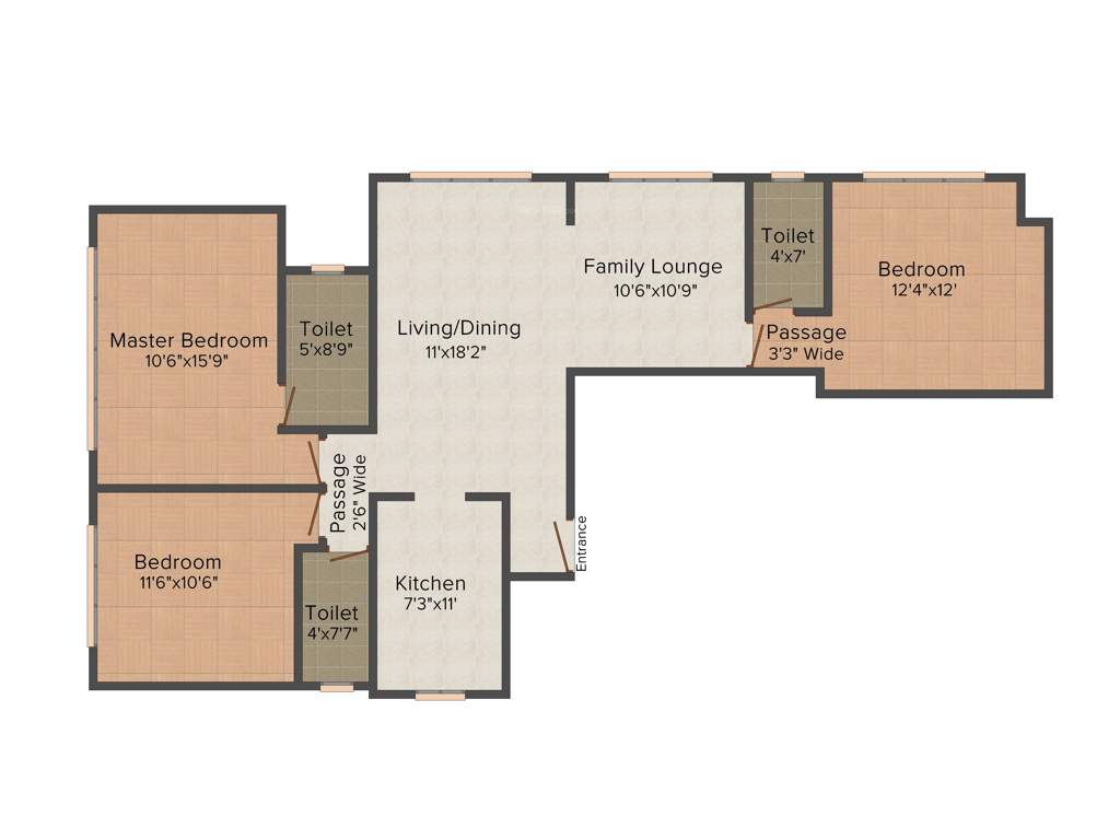 Sri Group 10 Square (3BHK+3T (998 sq ft) 998 sq ft)