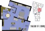 Land Insignia (1BHK+2T (760 sq ft) 760 sq ft)