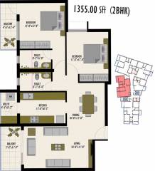 Land Insignia (2BHK+2T (1,355 sq ft) 1355 sq ft)