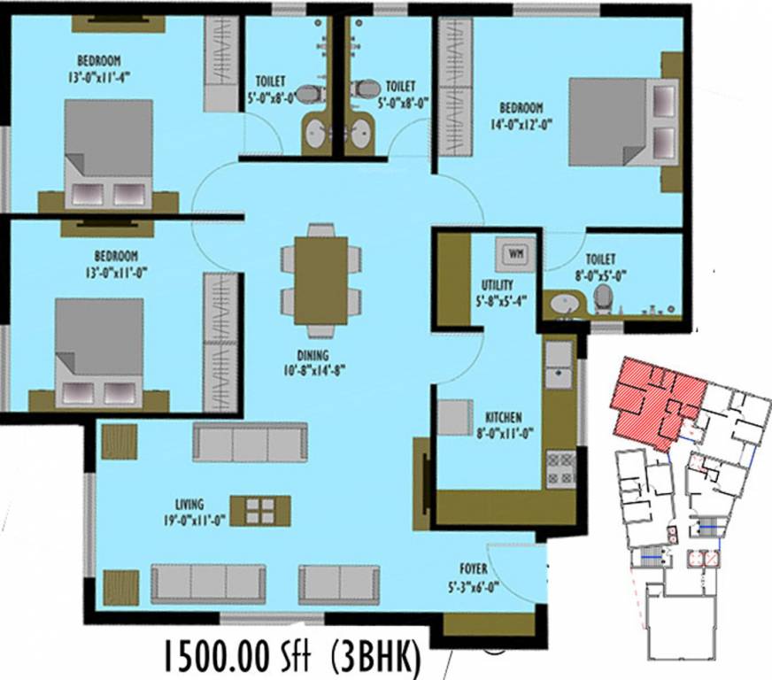 Land Insignia (3BHK+3T (1,500 sq ft) 1500 sq ft) Land Insignia (3BHK+3T (1,500 sq ft) 1500 sq ft)