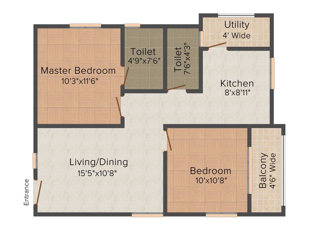 Jain Srikar Auroville 2BHK+2T (930 sq ft) Jain Srikar Auroville 2BHK+2T (930 sq ft)