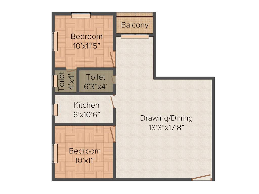 Unique Woods (2BHK+2T (750 sq ft) 750 sq ft)