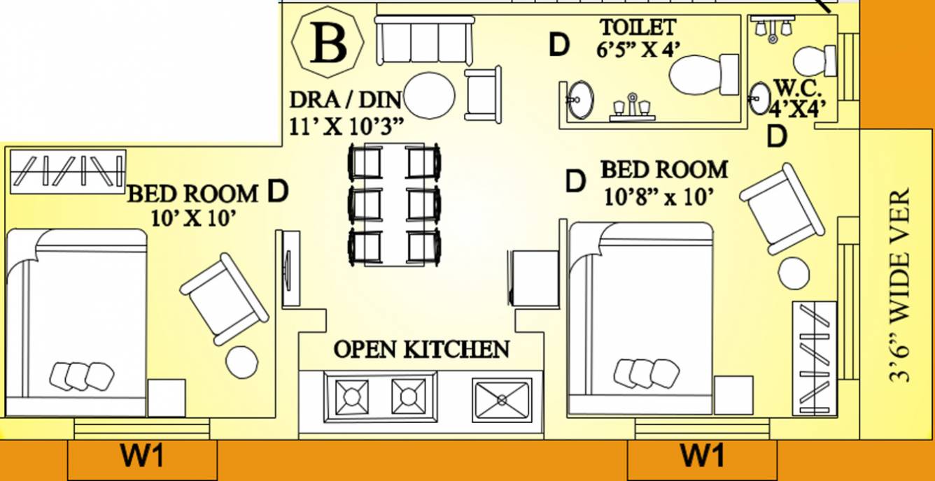 Unique Woods (2BHK+2T (575 sq ft) 575 sq ft) Unique Woods (2BHK+2T (575 sq ft) 575 sq ft)