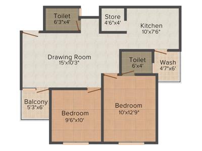 Bonzer Avenue (2BHK+2T (743 sq ft) 743 sq ft) Bonzer Avenue (2BHK+2T (743 sq ft) 743 sq ft)