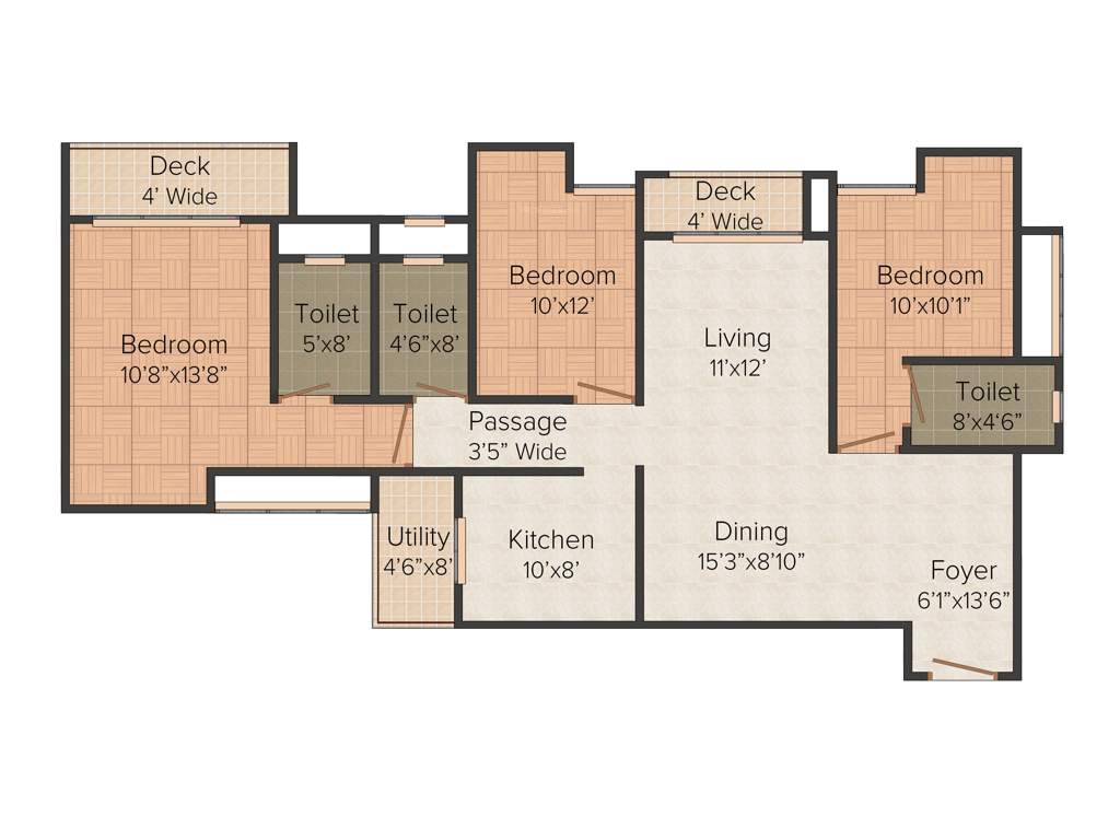 Emami City (3BHK+3T (1,760 sq ft) 1760 sq ft)
