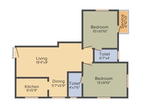 GK Sri Sai Vishnu (2BHK+2T (857 sq ft) 857 sq ft)