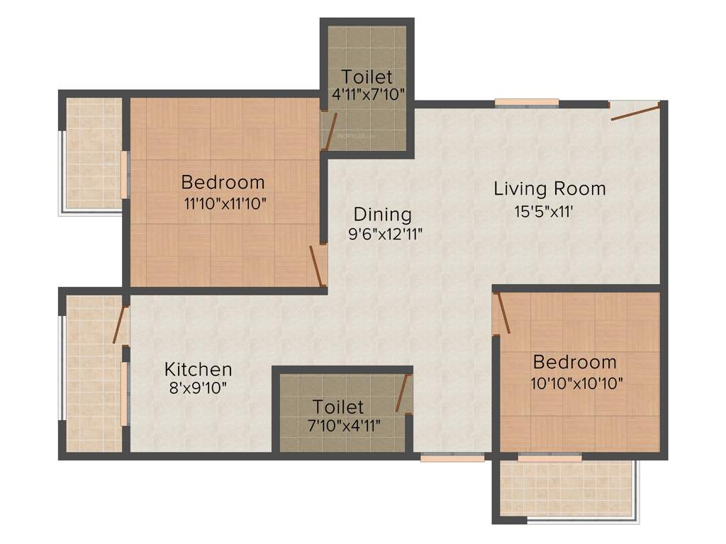 S2 Avantikaa (2BHK+2T (1,178 sq ft) 1178 sq ft)