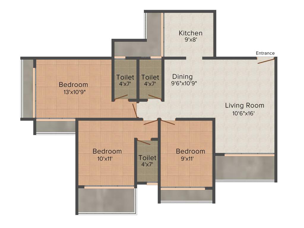 Progressive Meera Aagan (3BHK+3T (1,700 sq ft) 1700 sq ft)