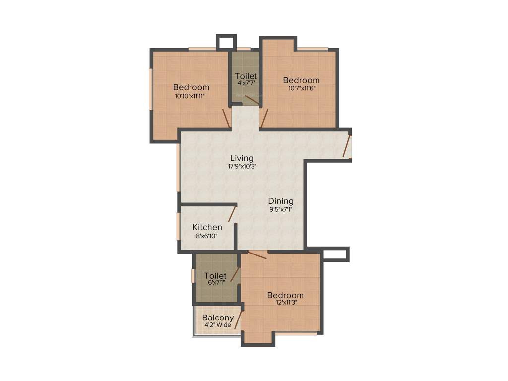 Anila Live Gagan (3BHK+2T (1,419 sq ft) 1419 sq ft)