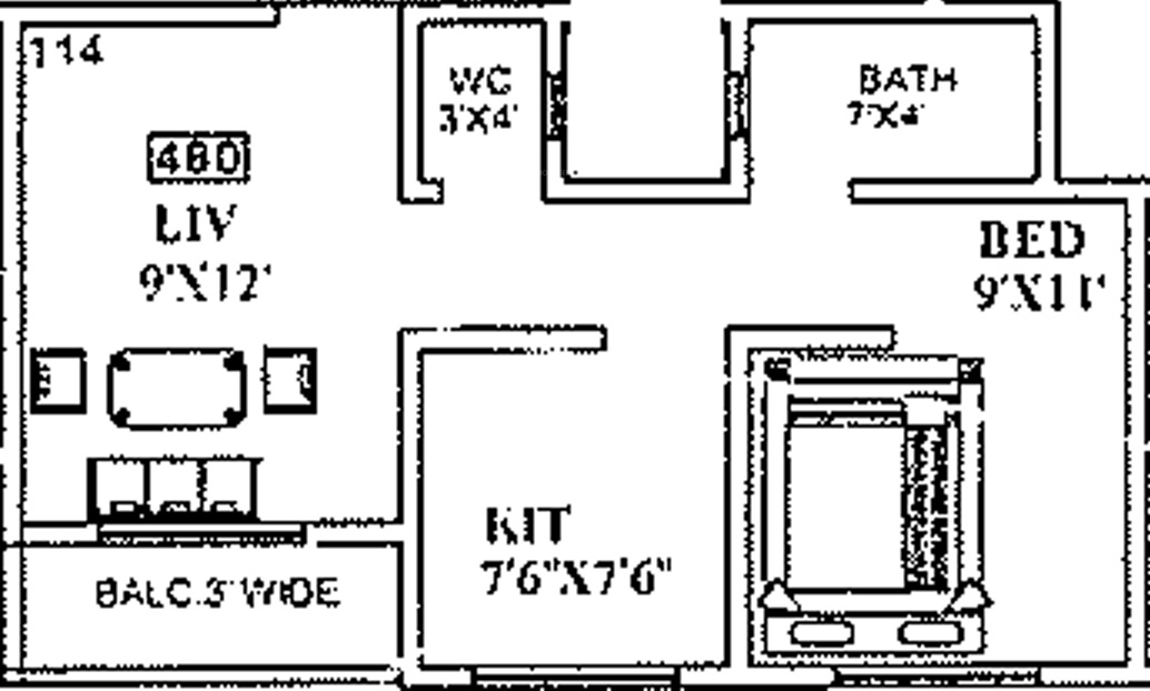 Gurukrupa Developers Guru Shrushti (1BHK+1T (480 sq ft) 480 sq ft)
