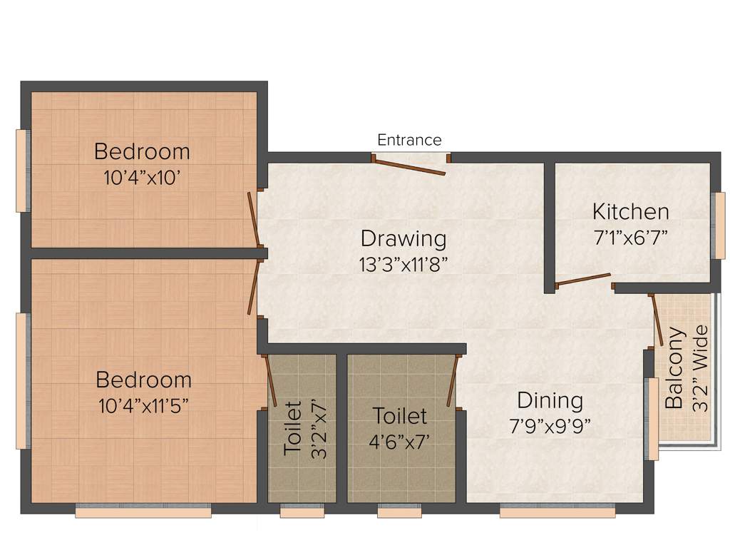 Biswas Jeet Venus (2BHK+1T (922 sq ft) 922 sq ft)