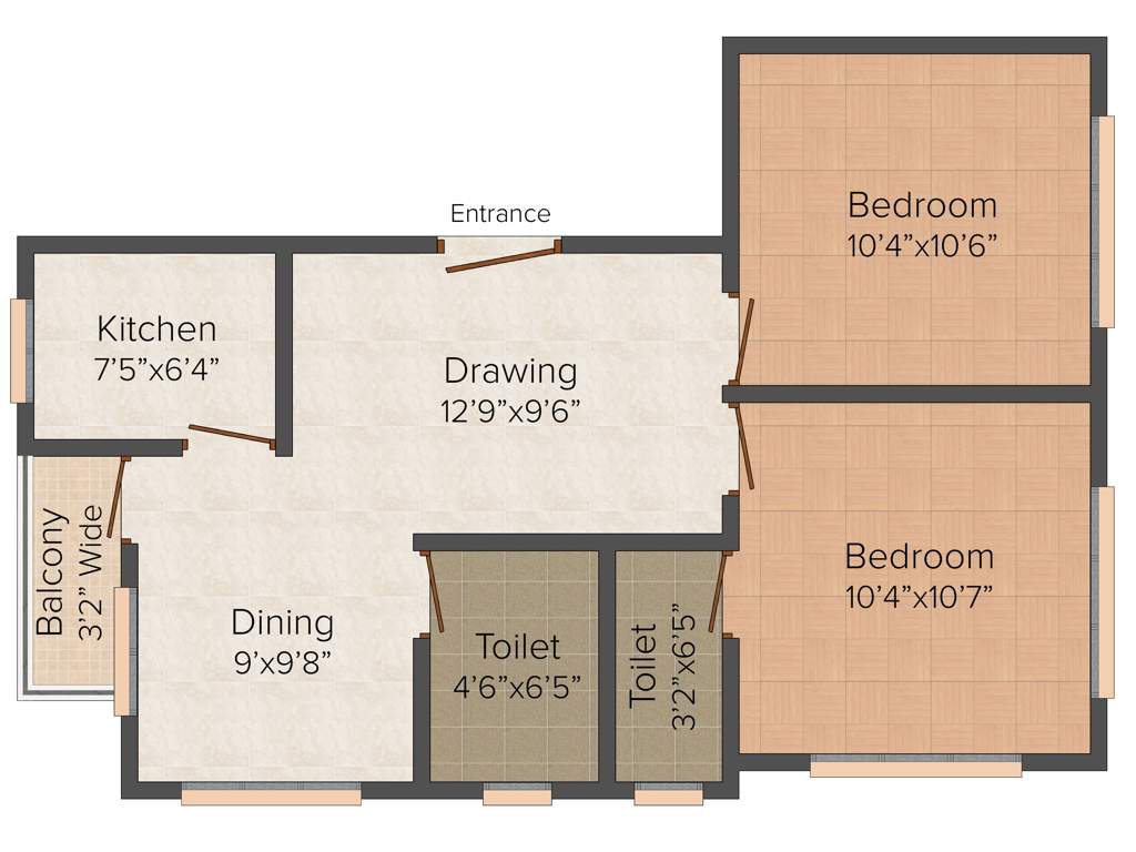 Biswas Jeet Venus (2BHK+1T (968 sq ft) 968 sq ft)