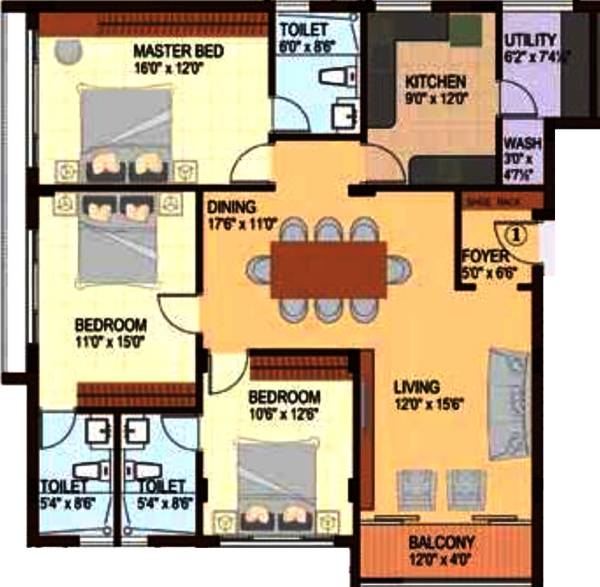 Ramcons Thirumurti Enclave (3BHK+3T (1,800 sq ft) 1800 sq ft)