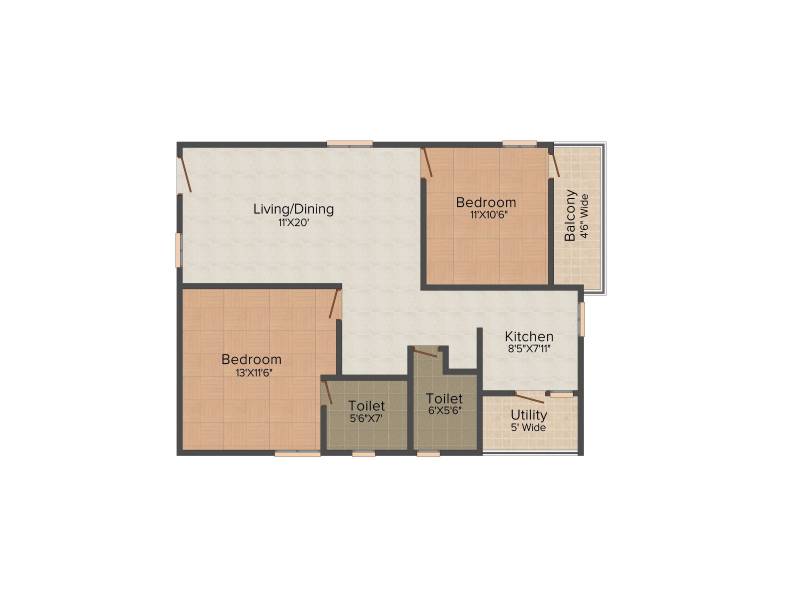 My Home Vihanga (2BHK+2T (1,115 sq ft) + Pooja Room 1115 sq ft)