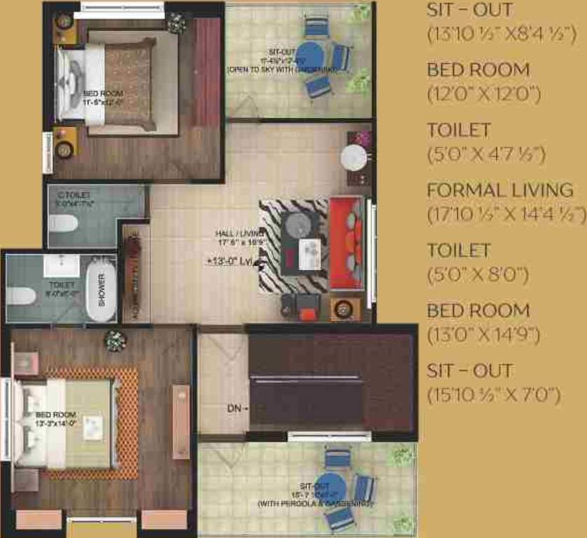 City Golden Villas (3BHK+3T (1,920 sq ft) 1920 sq ft)