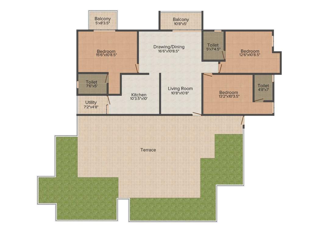 Krupa Hanging Gardens (3BHK+3T (1,995 sq ft) 1995 sq ft)