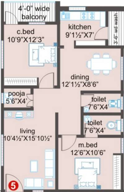 Prime Majestic (2BHK+2T (1,118 sq ft) + Pooja Room 1118 sq ft)