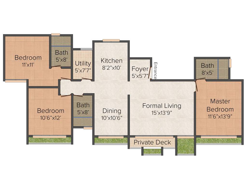 MPN Green Storeys (3BHK+3T (1,478 sq ft) 1478 sq ft)