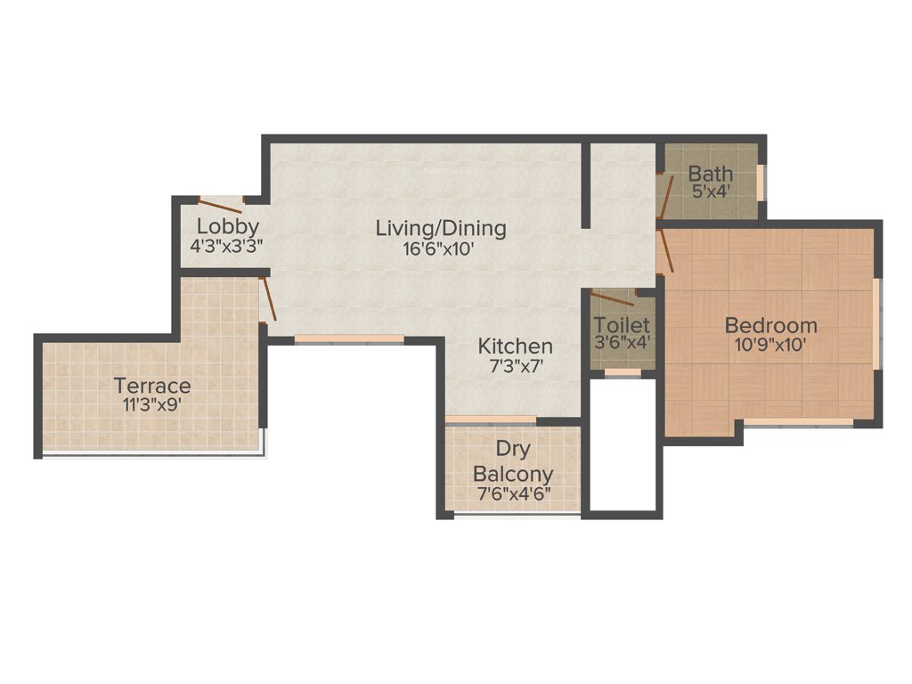 ABC Primera (1BHK+2T (679 sq ft) 679 sq ft)