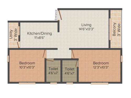 Nerkar Ganesh Elina (2BHK+2T (1,002 sq ft) 1002 sq ft) Nerkar Ganesh Elina (2BHK+2T (1,002 sq ft) 1002 sq ft)