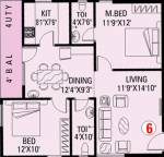 MVV Builders Enclave (2BHK+2T (1,005 sq ft) 1005 sq ft)