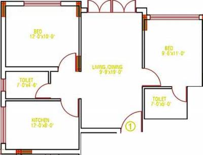 Land Melody (2BHK+2T (825 sq ft) 825 sq ft)