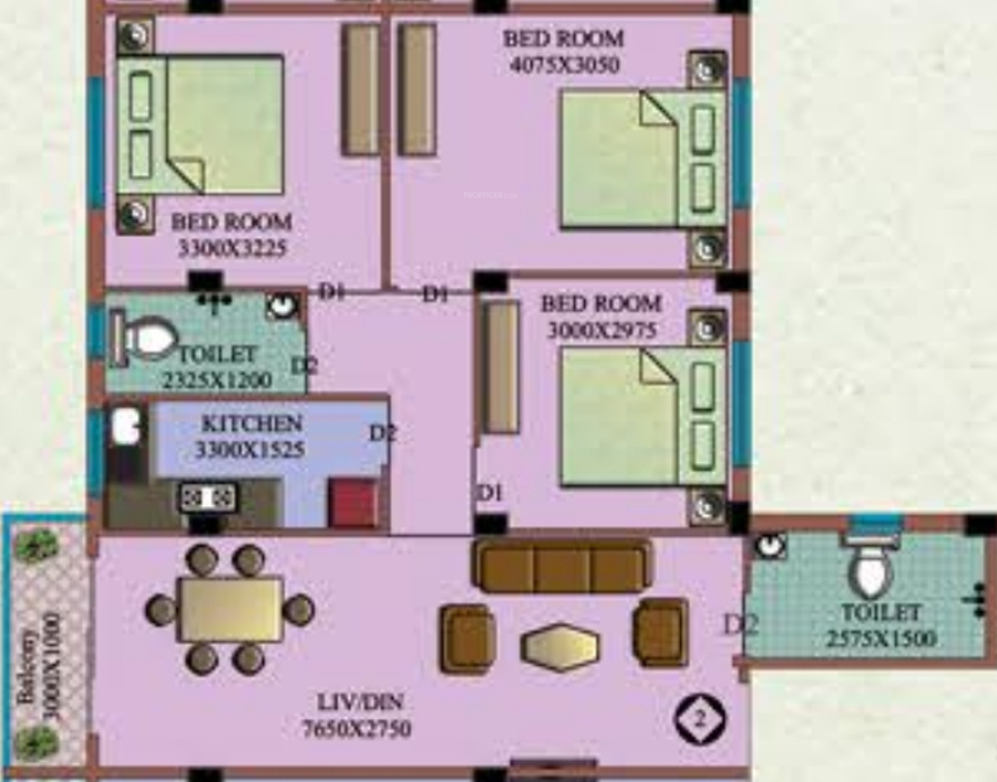Team Bou Thakuranir Haat (3BHK+2T (1,213 sq ft) 1213 sq ft)