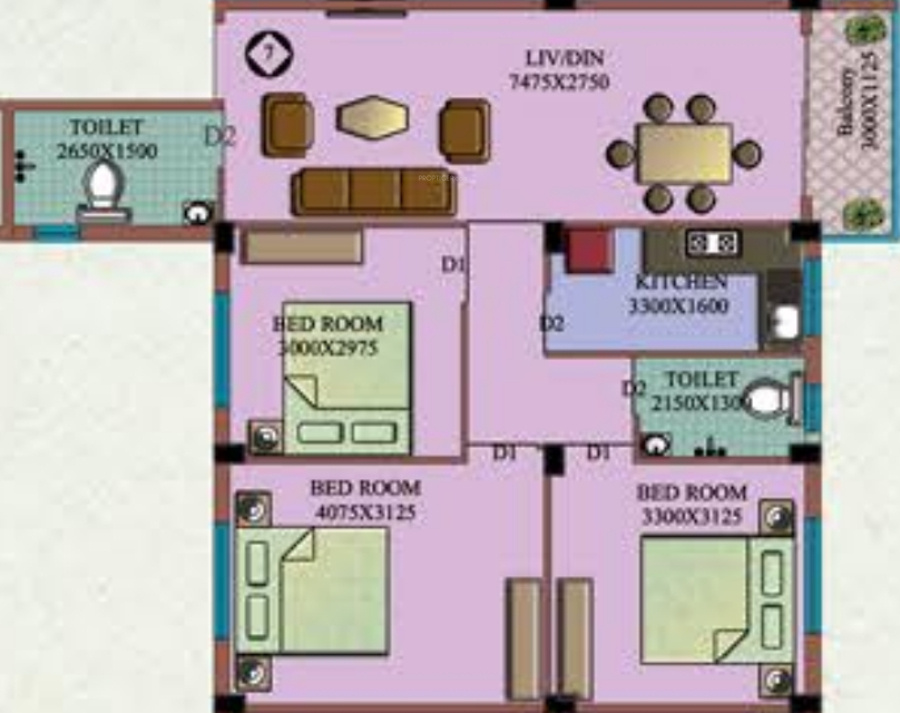 Team Bou Thakuranir Haat (3BHK+2T (1,216 sq ft) 1216 sq ft)