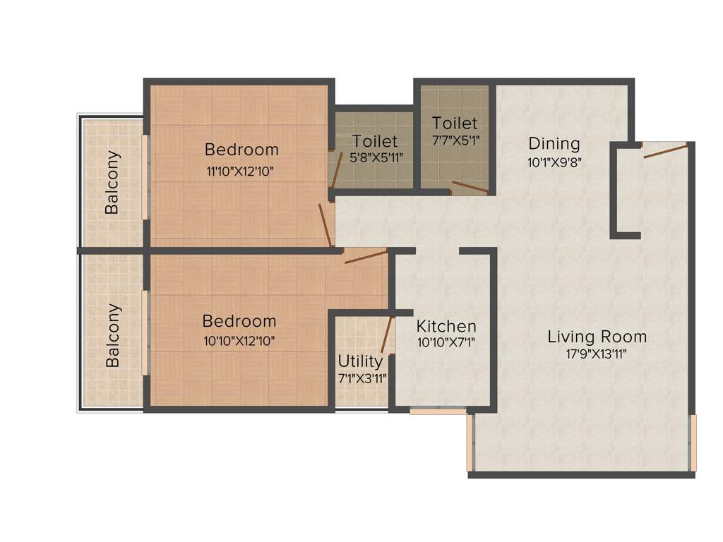 Millennia Mount Galilee (2BHK+2T (1,308 sq ft) 1308 sq ft)