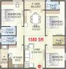  Senate (3BHK+3T (1,580 sq ft) + Pooja Room 1580 sq ft)