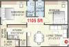  Senate (2BHK+2T (1,105 sq ft) + Pooja Room 1105 sq ft)