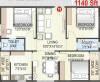  Senate (3BHK+2T (1,140 sq ft) 1140 sq ft)