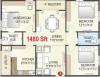 Senate (3BHK+2T (1,480 sq ft) 1480 sq ft)