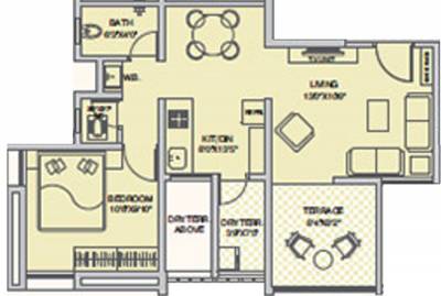 Alliance Nisarg Phase II (1BHK+1T (671 sq ft) 671 sq ft)
