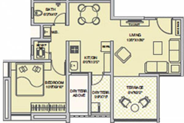 Alliance Nisarg Phase II (1BHK+1T (671 sq ft) 671 sq ft)