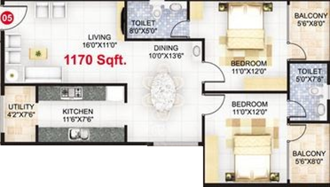 Sowmya Sankalp (2BHK+2T (1,170 sq ft) 1170 sq ft) Sowmya Sankalp (2BHK+2T (1,170 sq ft) 1170 sq ft)