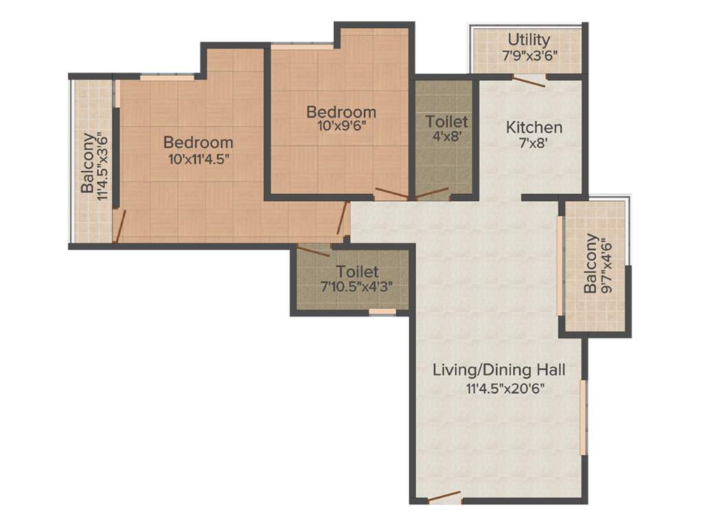 Abhinitha Vikas Vibhav (2BHK+2T (990 sq ft) 990 sq ft)