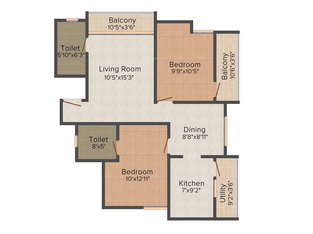 Abhinitha Vikas Vibhav (2BHK+2T (1,025 sq ft) 1025 sq ft)