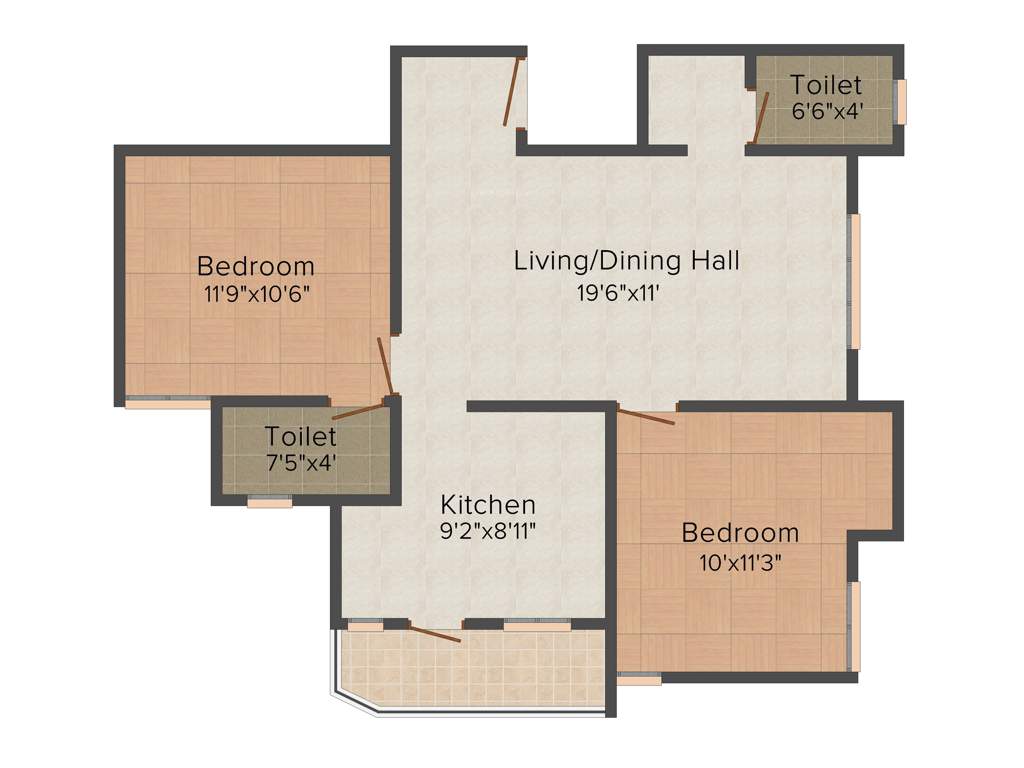 Abhinitha Vikas Vibhav (2BHK+2T (1,020 sq ft) 1020 sq ft)