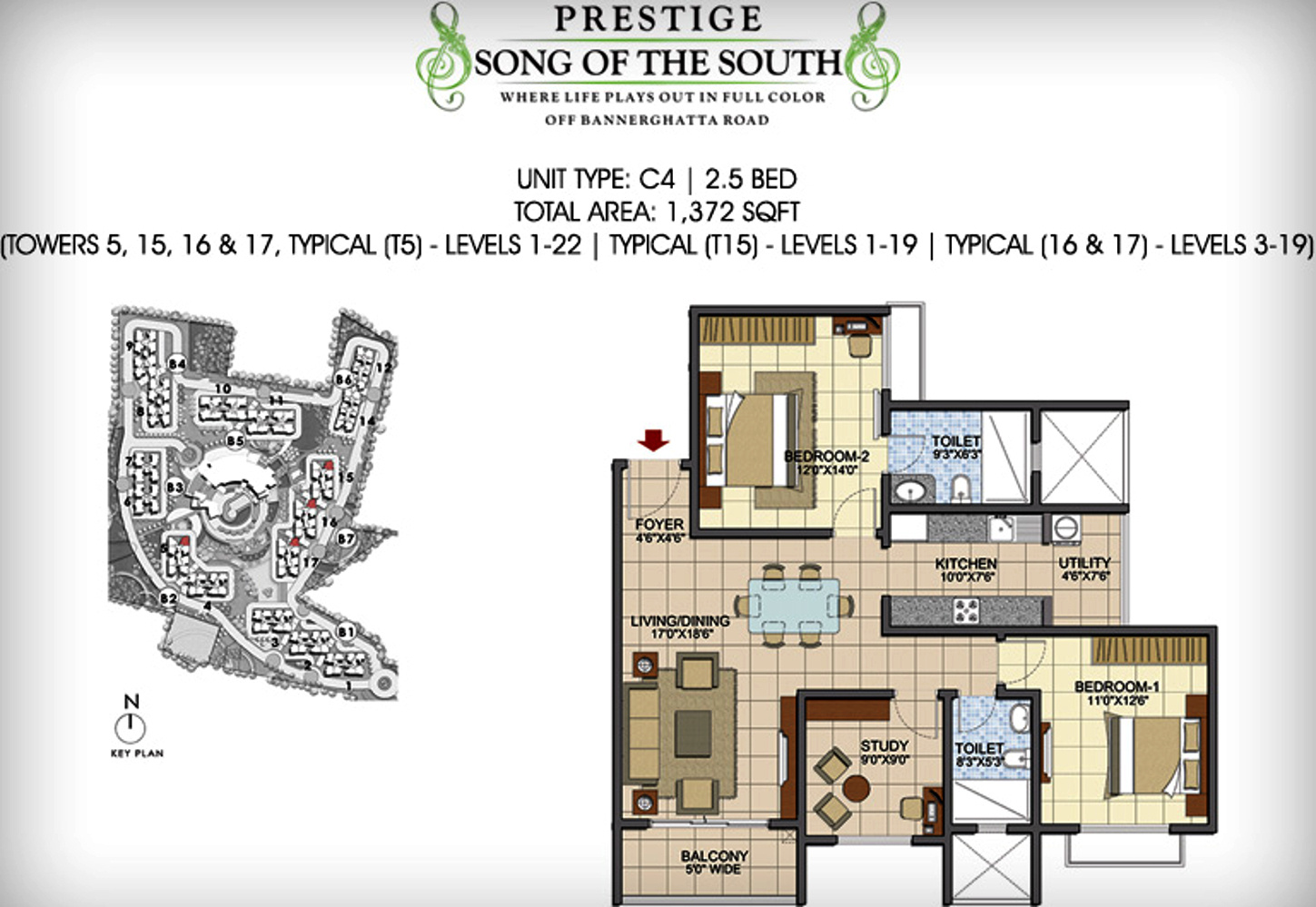 Prestige Song Of The South in Begur, Bangalore Price, Location Map, Floor Plan & Reviews