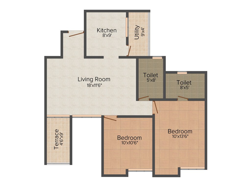 Pushpganga Swapna Ganga (2BHK+2T (970 sq ft) 970 sq ft)