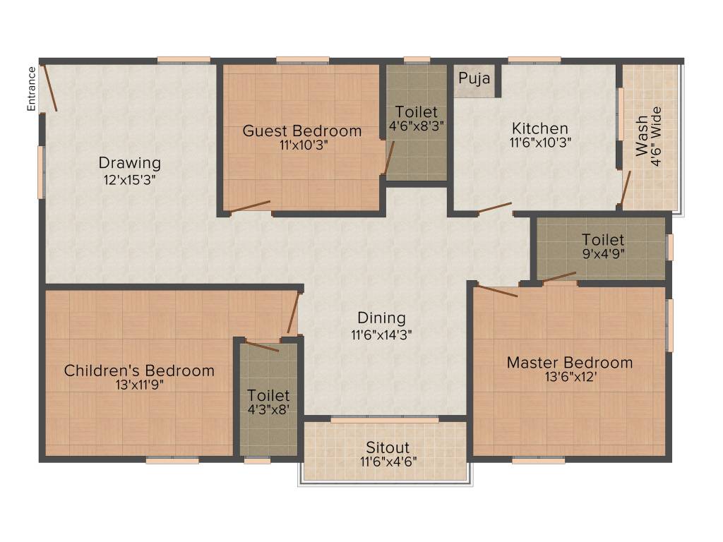 Concrete Palazzo (3BHK+3T (1,680 sq ft) 1680 sq ft) Concrete Palazzo (3BHK+3T (1,680 sq ft) 1680 sq ft)