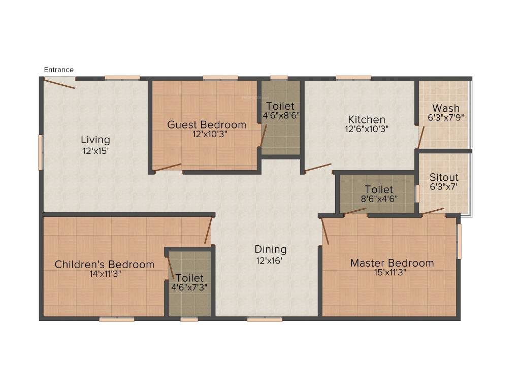 Concrete Palazzo (3BHK+3T (1,730 sq ft) 1730 sq ft) Concrete Palazzo (3BHK+3T (1,730 sq ft) 1730 sq ft)