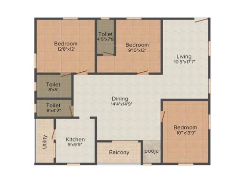 Manisha Petals (3BHK+3T (1,595 sq ft) 1595 sq ft) Manisha Petals (3BHK+3T (1,595 sq ft) 1595 sq ft)