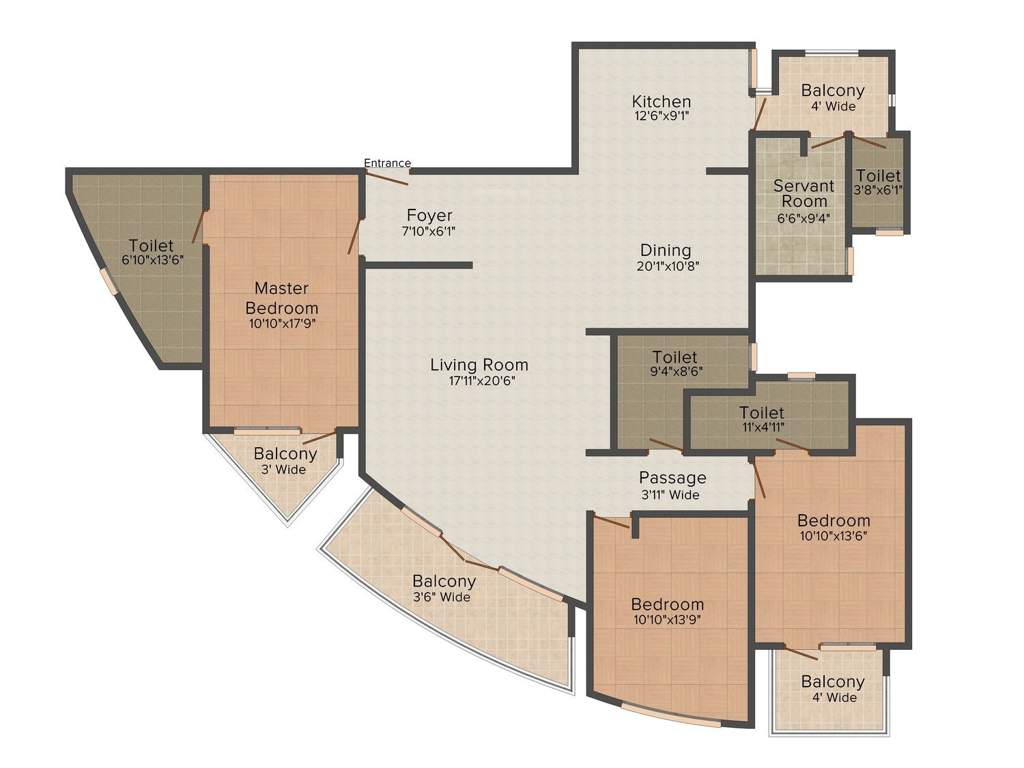 Raheja Vedas (3BHK+3T (4,559 sq ft) + Servant Room 4559 sq ft)