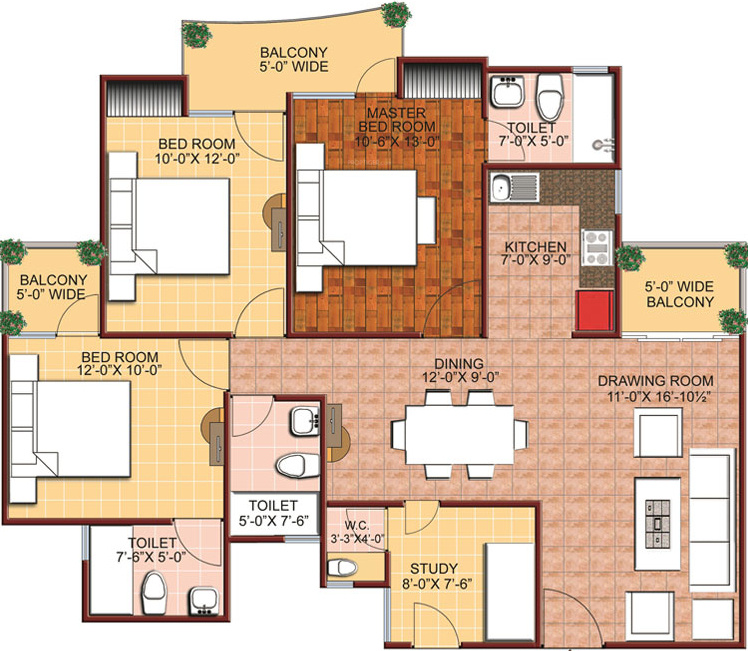SVP Gulmohur Greens (3BHK+3T (1,635 sq ft) Study Room 1635 sq ft) SVP Gulmohur Greens (3BHK+3T (1,635 sq ft) Study Room 1635 sq ft)