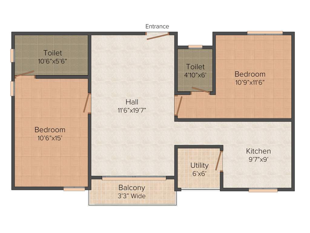 Alekhya Whistling Woods (2BHK+2T (1,135 sq ft) 1135 sq ft)