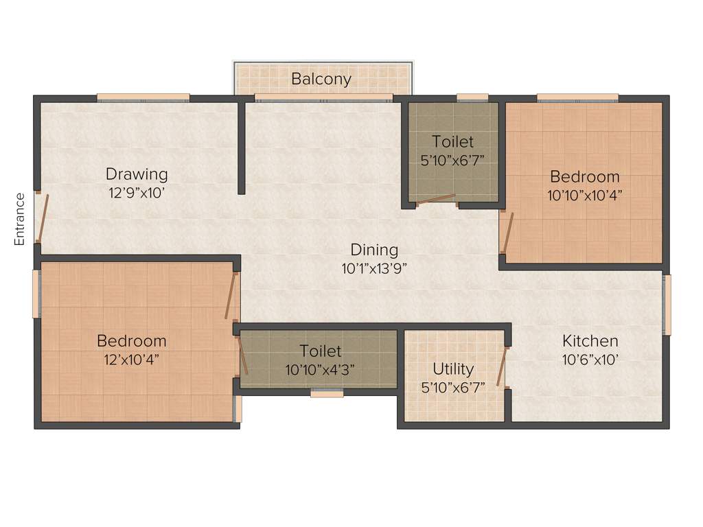 Alekhya Whistling Woods (2BHK+2T (1,170 sq ft) 1170 sq ft)
